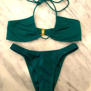 Sommer Swim Bikini Set: Xena Top/Iggy Bottom, Emerald, both Small